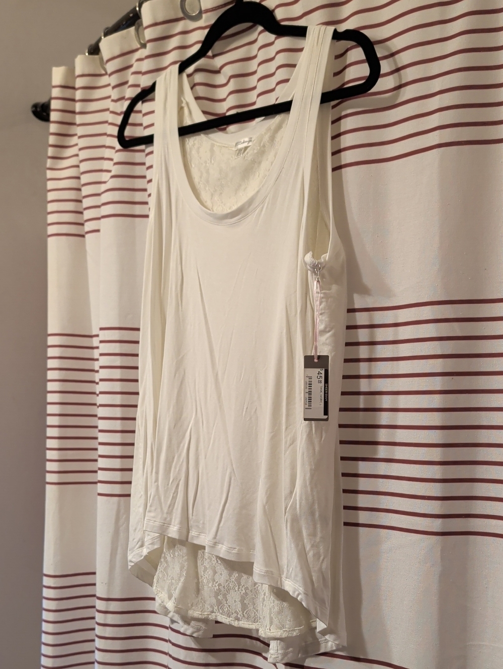 PJ Salvage Cream Lace-Trim Tank Top